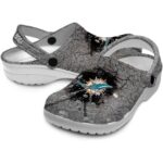Customized Miami Dolphins Cracked Ground Texture Crocs Best selling