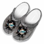 Customized Miami Dolphins Cracked Ground Texture Crocs Best selling