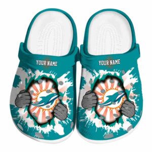 Customized Miami Dolphins Gripping Hand Crocs Best selling