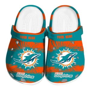 Customized Miami Dolphins Paint Splatter Graphics Crocs Best selling