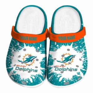 Customized Miami Dolphins Splash Art Crocs Best selling