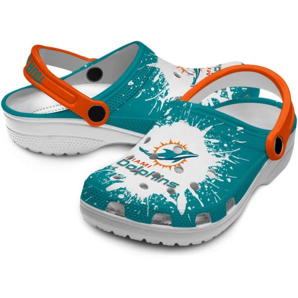 Customized Miami Dolphins Splash Art Crocs Latest Model