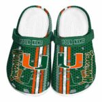 Customized Miami Hurricanes Contrasting Stripes Crocs Best selling