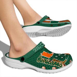 Customized Miami Hurricanes Contrasting Stripes Crocs High quality