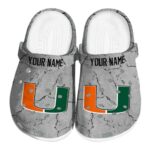 Customized Miami Hurricanes Cracked Texture Crocs Best selling