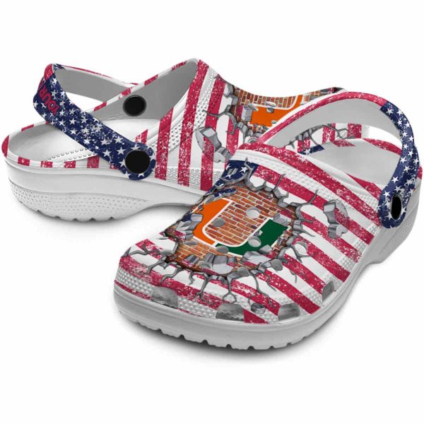 Customized Miami Hurricanes Freedom Splinter Crocs Latest Model