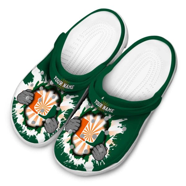 Customized Miami Hurricanes Gripping Hand Crocs Trendy