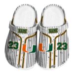 Customized Miami Hurricanes Pinstripe Pattern Crocs Best selling