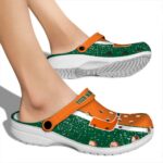 Customized Miami Hurricanes Vertical Stripes Crocs Best selling