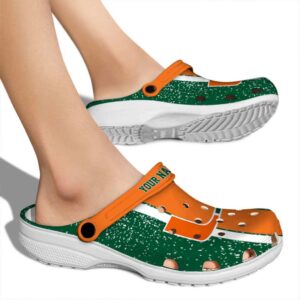 Customized Miami Hurricanes Vertical Stripes Crocs High quality