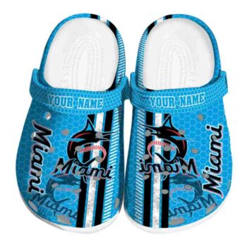 Customized Miami Marlins Contrasting Stripes Crocs Best selling