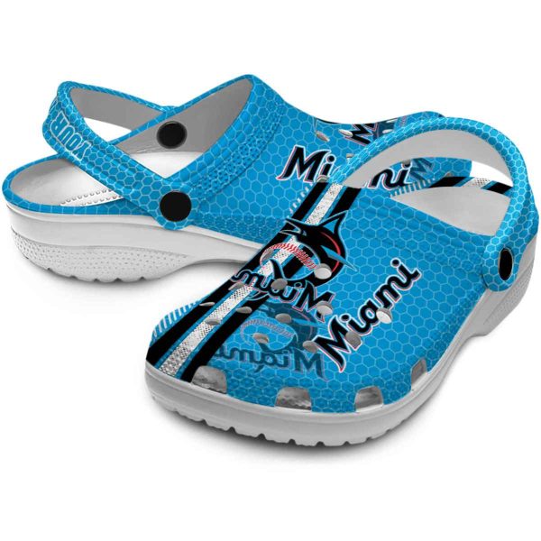 Customized Miami Marlins Contrasting Stripes Crocs Latest Model