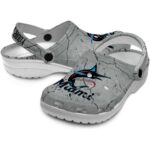 Customized Miami Marlins Cracked Texture Crocs Best selling