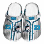 Customized Miami Marlins Pinstripe Pattern Crocs Best selling