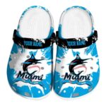 Customized Miami Marlins Splatter Pattern Crocs Best selling