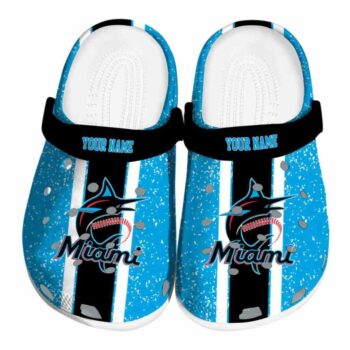 Customized Miami Marlins Vertical Stripes Crocs Best selling