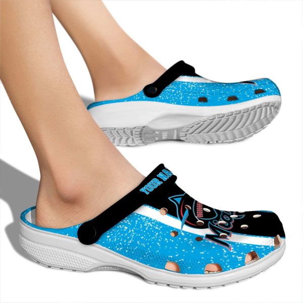Customized Miami Marlins Vertical Stripes Crocs High quality