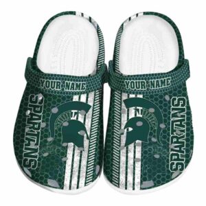 Customized Michigan State Spartans Contrasting Stripes Crocs Best selling