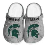 Customized Michigan State Spartans Cracked Texture Crocs Best selling