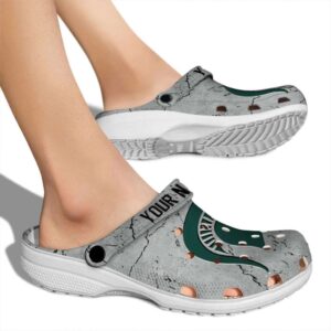 Customized Michigan State Spartans Cracked Texture Crocs High quality