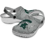 Customized Michigan State Spartans Cracked Texture Crocs Best selling