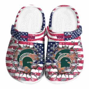 Customized Michigan State Spartans Freedom Splinter Crocs Best selling