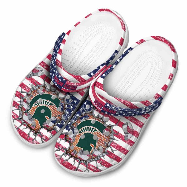 Customized Michigan State Spartans Freedom Splinter Crocs Trendy