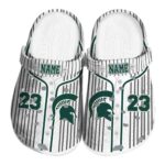 Customized Michigan State Spartans Pinstripe Pattern Crocs Best selling