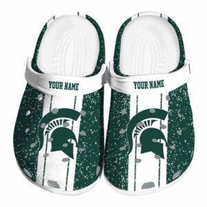 Customized Michigan State Spartans Vertical Stripes Crocs Best selling