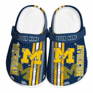 Customized Michigan Wolverines Contrasting Stripes Crocs Best selling