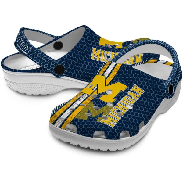 Customized Michigan Wolverines Contrasting Stripes Crocs Latest Model