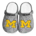 Customized Michigan Wolverines Cracked Texture Crocs Best selling