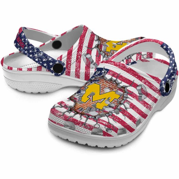 Customized Michigan Wolverines Freedom Splinter Crocs Latest Model