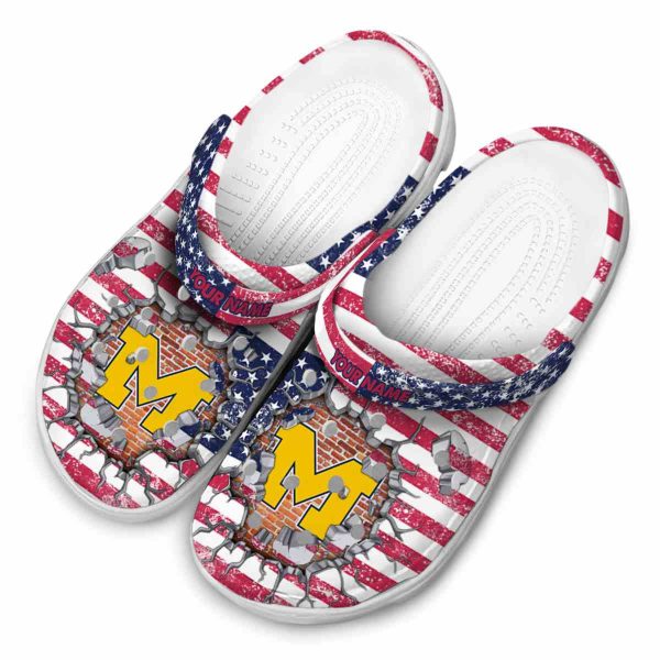 Customized Michigan Wolverines Freedom Splinter Crocs Trendy