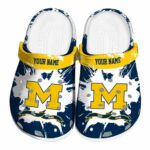 Customized Michigan Wolverines Splatter Pattern Crocs Best selling