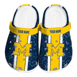 Customized Michigan Wolverines Vertical Stripes Crocs Best selling