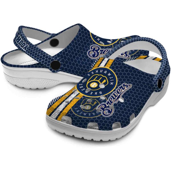 Customized Milwaukee Brewers Contrasting Stripes Crocs Latest Model