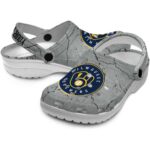 Customized Milwaukee Brewers Cracked Texture Crocs Best selling