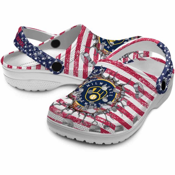 Customized Milwaukee Brewers Freedom Splinter Crocs Latest Model