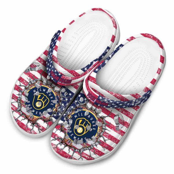 Customized Milwaukee Brewers Freedom Splinter Crocs Trendy