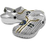 Customized Milwaukee Brewers Pinstripe Pattern Crocs Best selling