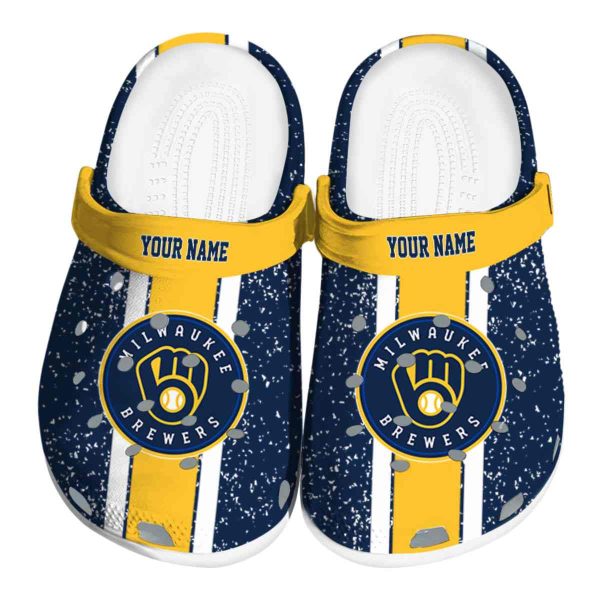 Customized Milwaukee Brewers Vertical Stripes Crocs Best selling