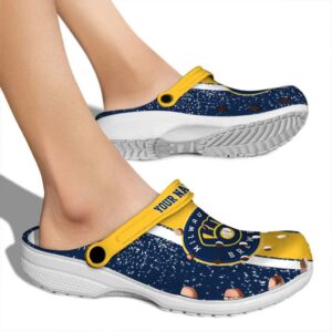 Customized Milwaukee Brewers Vertical Stripes Crocs High quality