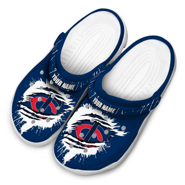 Customized Minnesota Twins Splash Motif Background Crocs Trendy