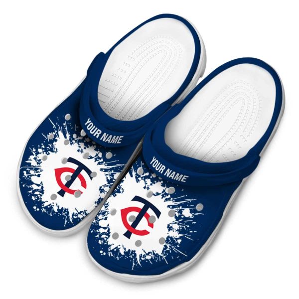 Customized Minnesota Twins Splatter Background Crocs Trendy