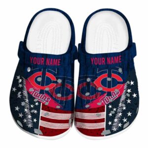 Customized Minnesota Twins Star Spangled Side Pattern Crocs Best selling
