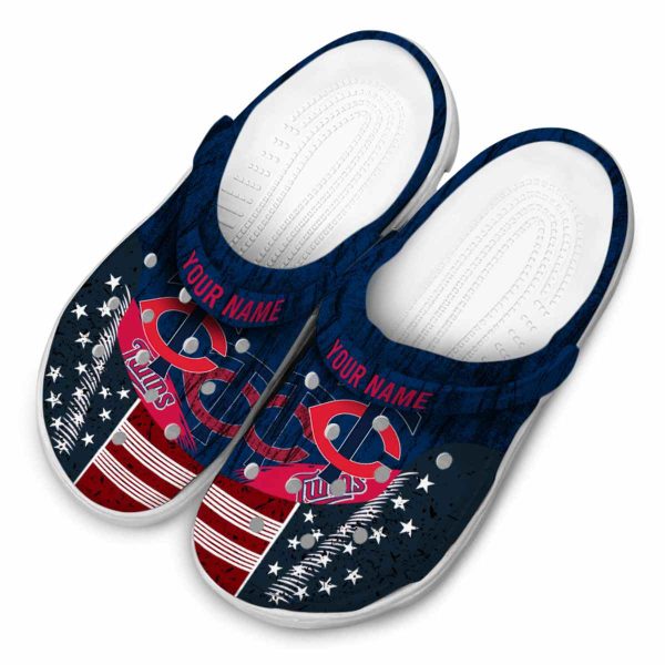 Customized Minnesota Twins Star Spangled Side Pattern Crocs Trendy