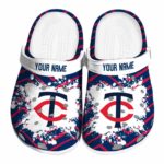 Customized Minnesota Twins Zigzag Paint Burst Crocs Best selling
