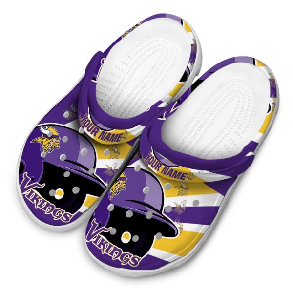 Customized Minnesota Vikings Baseball Helmet Crocs Trendy