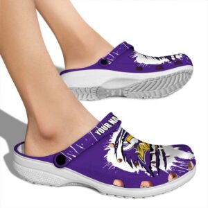 Customized Minnesota Vikings Splash Motif Background Crocs High quality